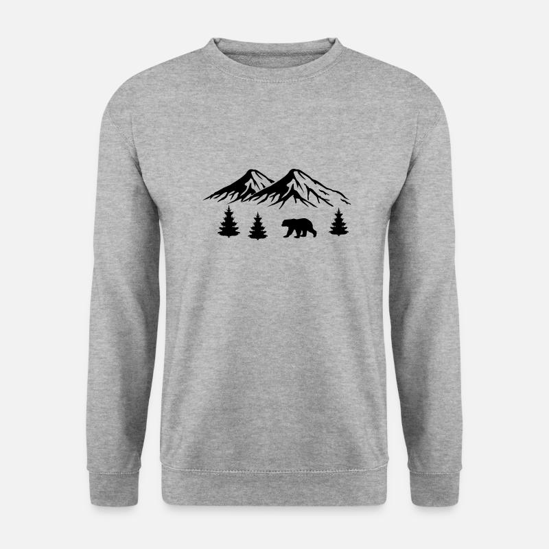 berge bär natur - Unisex Pullover - Weißgrau meliert