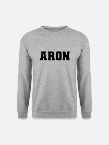 Name - Aron - Unisex Pullover - Weißgrau meliert
