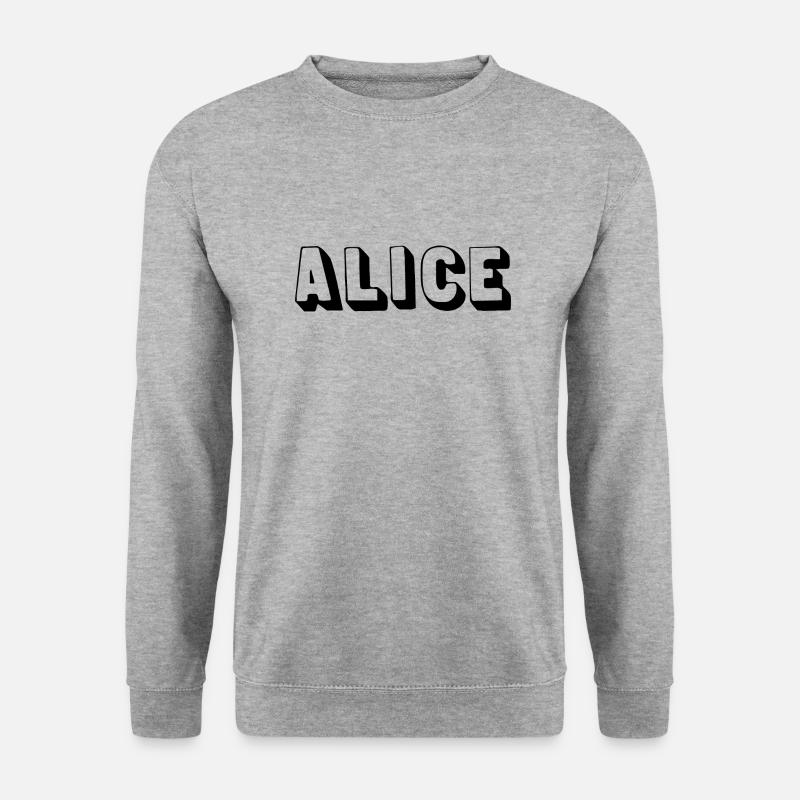 Name - Alice - Unisex Pullover - Weißgrau meliert