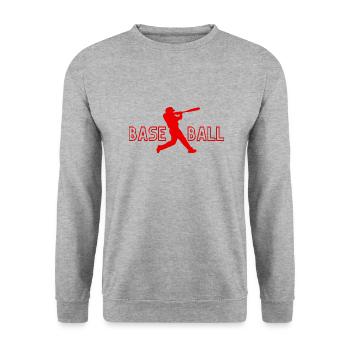 Baseball - idée cadeau baseball - Sweat-shirt Unisexe - gris chiné - Devant - Alina (178cm) & Michal (187cm)