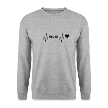 Amour - Sweat-shirt Unisexe - gris chiné - Devant - Alina (178cm) & Michal (187cm)