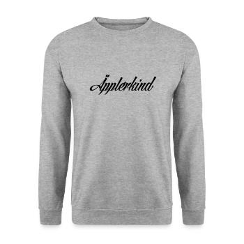 Äpplerkind #Frankfurt am Main - Unisex Pullover - Weißgrau meliert - Vorne - Alina (178cm) & Michal (187cm)