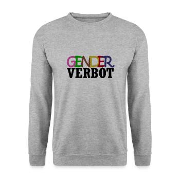 Genderverbot - Unisex Pullover - Weißgrau meliert - Vorne - Alina (178cm) & Michal (187cm)
