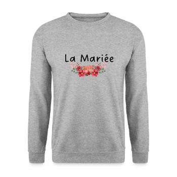 The Bride Flowers - Unisex Sweatshirt - salt & pepper - Front - Alina (178cm) & Michal (187cm)