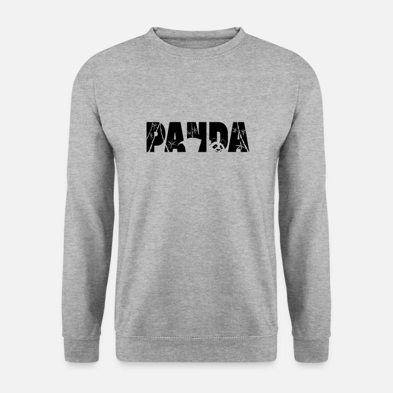 Panda-Tippfehler - Unisex Pullover - Weißgrau meliert