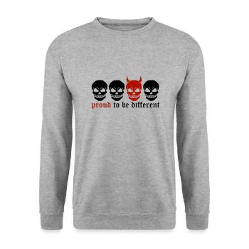 DIFFERENT SKULL - 2C - Unisex Sweatshirt - salt & pepper - Front - Alina (178cm) & Michal (187cm)
