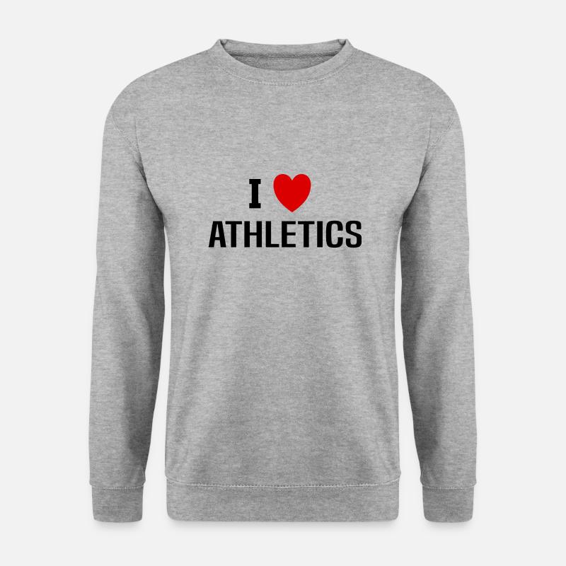 Ich liebe Leichtathletik - Unisex Pullover - Weißgrau meliert