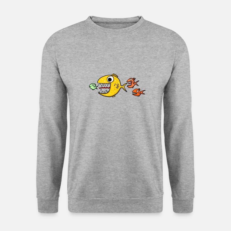 Raubfische - Unisex Pullover - Weißgrau meliert