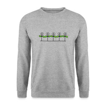 Five Pretty Daisies 5 Flowers Decorative Row - Unisex Sweatshirt - salt & pepper - Front - Alina (178cm) & Michal (187cm)