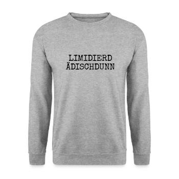 Limidierd Ädischdunn - Pfälzische Edition Pfälzer - Unisex Pullover - Weißgrau meliert - Vorne - Alina (178cm) & Michal (187cm)