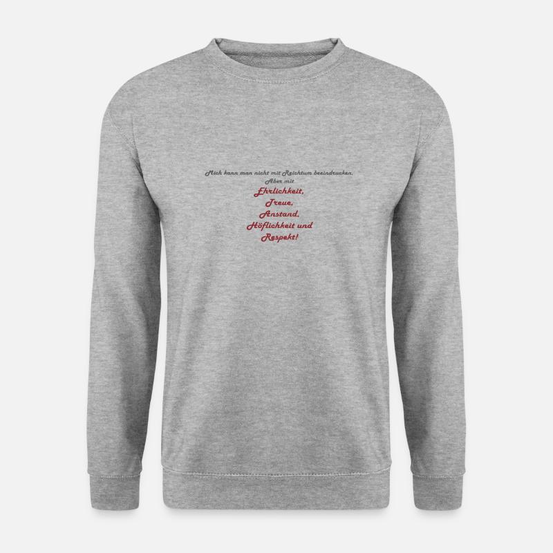 Hoeflichkeit Respekt - Unisex Pullover - Weißgrau meliert