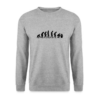 evolution - Unisex Sweatshirt - salt & pepper - Front - Alina (178cm) & Michal (187cm)
