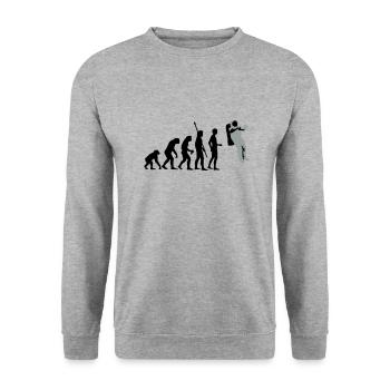 evolution_astronaut_2c - Unisex Pullover - Weißgrau meliert - Vorne - Alina (178cm) & Michal (187cm)