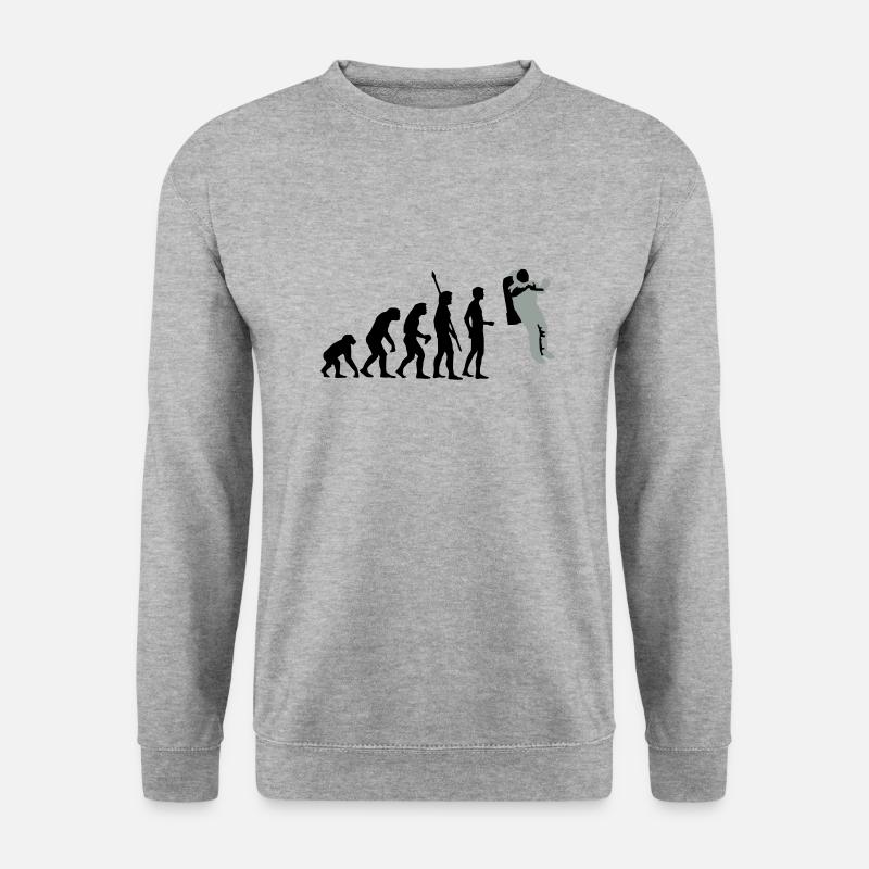 evolution_astronaut_2c - Unisex Pullover - Weißgrau meliert