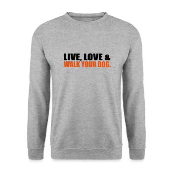 Hund - Unisex Pullover - Weißgrau meliert - Vorne - Alina (178cm) & Michal (187cm)