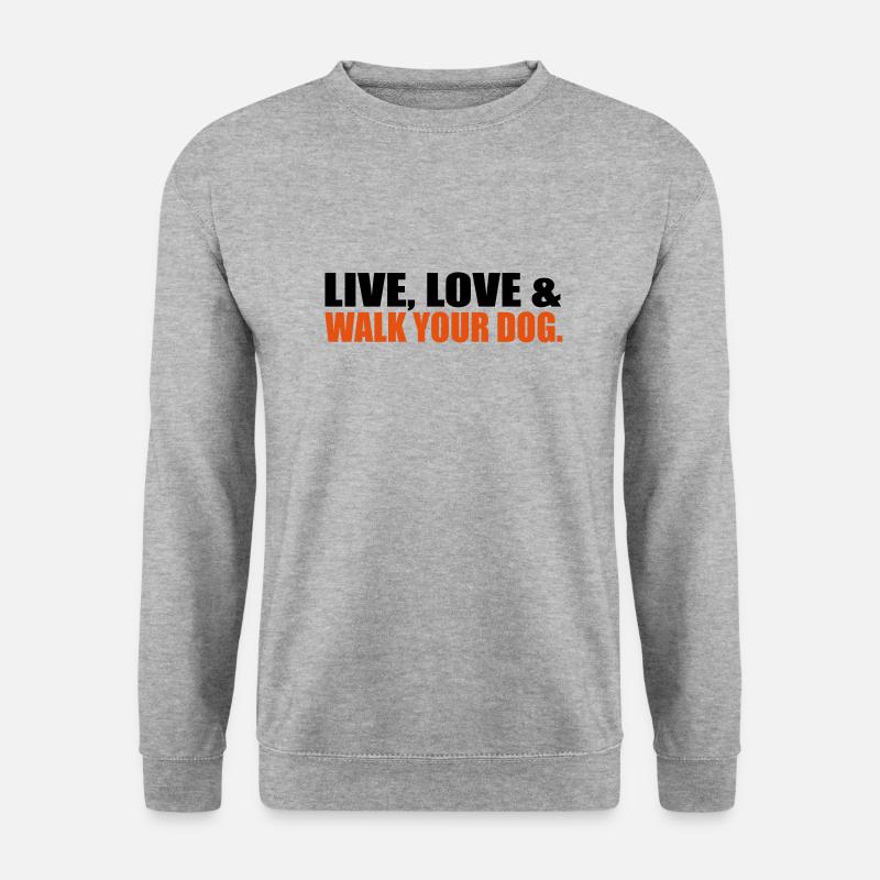 Hund - Unisex Pullover - Weißgrau meliert