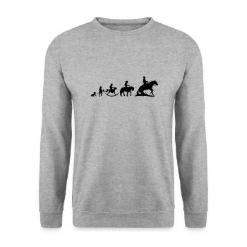 Evolution Boys Westernriding - Unisex Pullover - Weißgrau meliert - Vorne - Alina (178cm) & Michal (187cm)