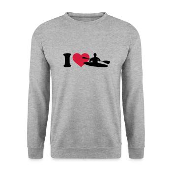 I love Kayak - Unisex Sweatshirt - salt & pepper - Front - Alina (178cm) & Michal (187cm)