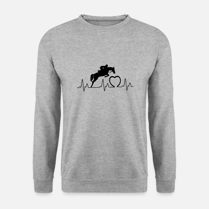 Heartbeat mit Herz spring1 - Unisex Pullover - Weißgrau meliert