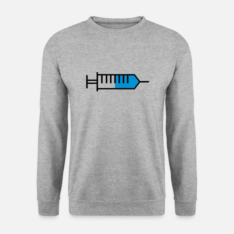 Spritze outline - Unisex Pullover - Weißgrau meliert