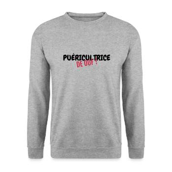 Nursery Nurse Kinderpflegerin Puéricultrice Baby - Unisex Sweatshirt - salt & pepper - Front - Alina (178cm) & Michal (187cm)