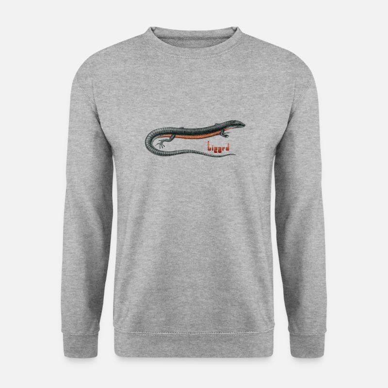Eidechse T-Shirt - Unisex Pullover - Weißgrau meliert