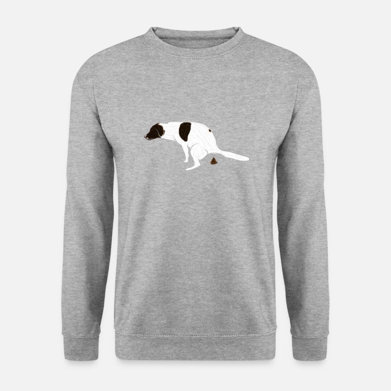 English Pointer Hund bei seinem Geschäft I - Unisex Pullover - Weißgrau meliert
