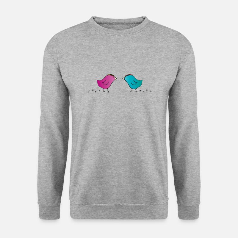 Küken Paar Liebe - Unisex Pullover - Weißgrau meliert