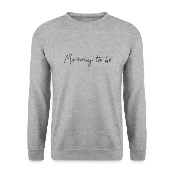 Mommy to be - Unisex Pullover - Weißgrau meliert - Vorne - Alina (178cm) & Michal (187cm)