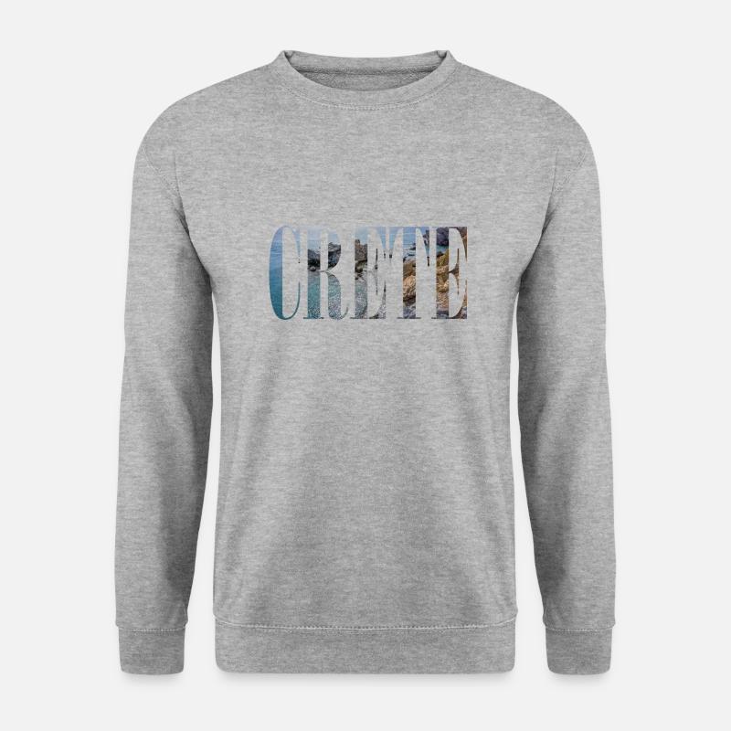 Kreta Urlaub mit Strand Griechenland - Unisex Pullover - Weißgrau meliert