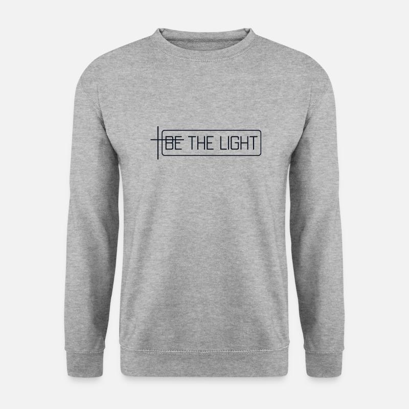 be the light - Unisex Pullover - Weißgrau meliert