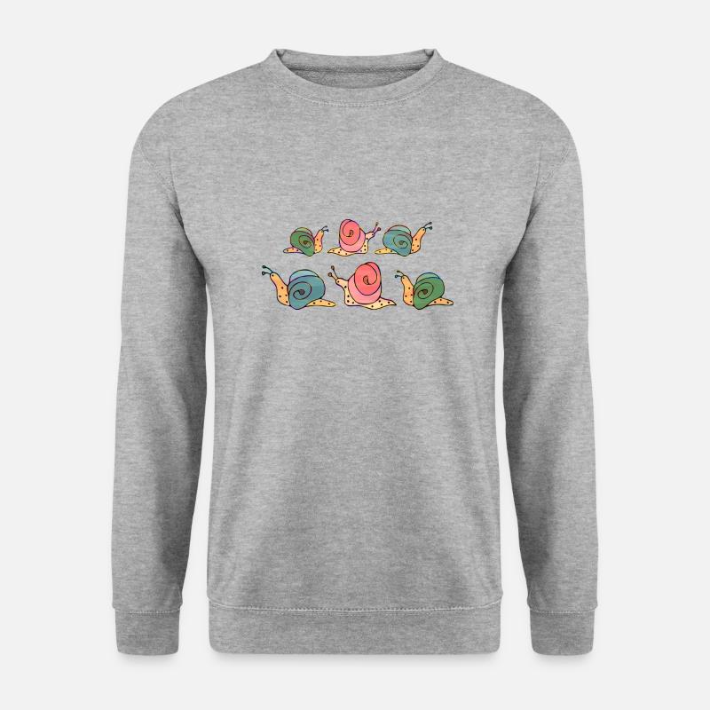 Schnecken - Unisex Pullover - Weißgrau meliert