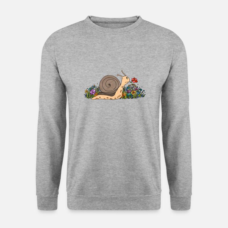 Schnecke - Unisex Pullover - Weißgrau meliert