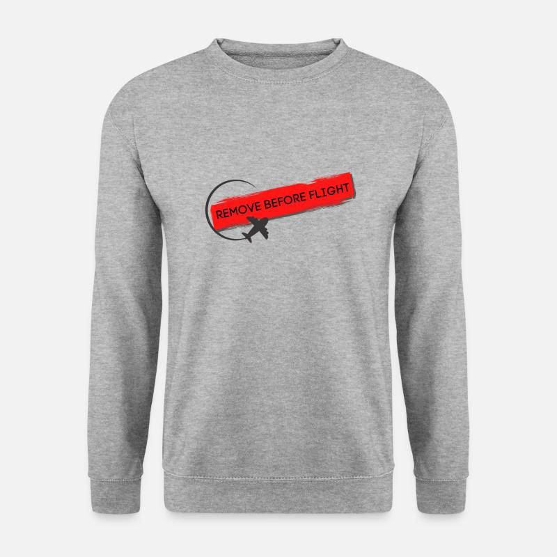 Remove before flight - Unisex Pullover - Weißgrau meliert