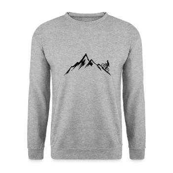 Fahrrad Berg Mountainbike - Unisex Pullover - Weißgrau meliert - Vorne - Alina (178cm) & Michal (187cm)