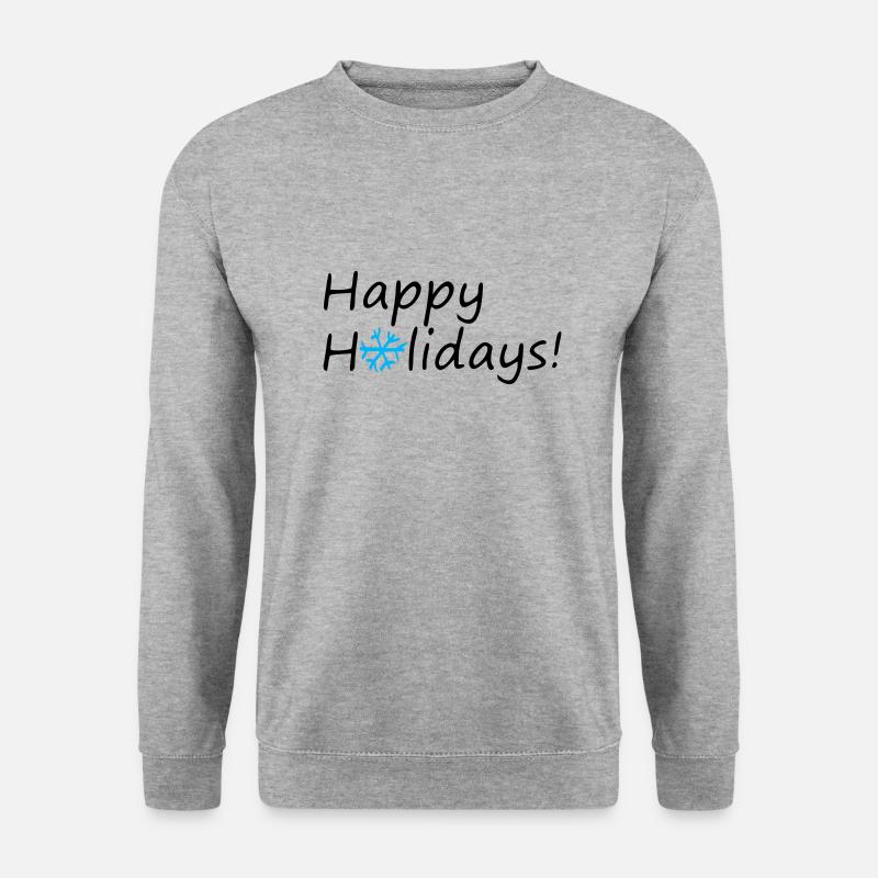 Happy Holidays - Unisex Pullover - Weißgrau meliert