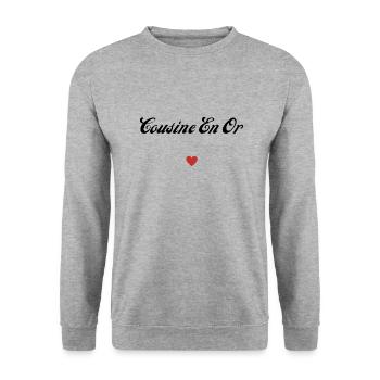 cousine en or - Sweat-shirt Unisexe - gris chiné - Devant - Alina (178cm) & Michal (187cm)