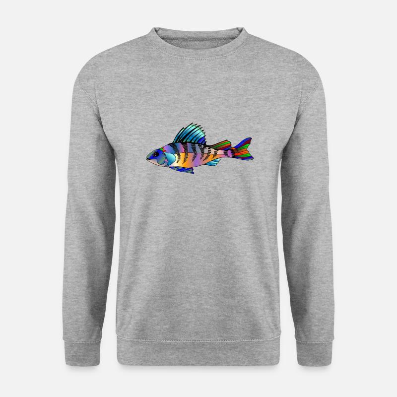 Fisch - Unisex Pullover - Weißgrau meliert