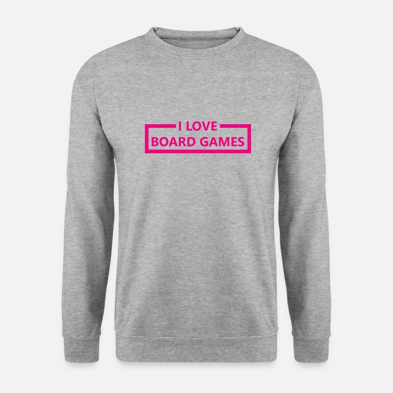 boardgame chess backgammon game night - Unisex Pullover - Weißgrau meliert