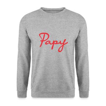 GRANDPA. FATHER's DAY. HAPPY BIRTHDAY GRANDPA. I LOVE YOU. - Unisex Sweatshirt - salt & pepper - Front - Alina (178cm) & Michal (187cm)