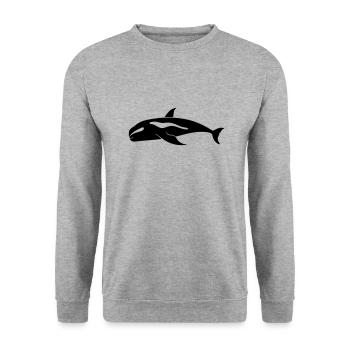 Wal - Unisex Pullover - Weißgrau meliert - Vorne - Alina (178cm) & Michal (187cm)