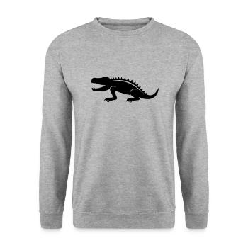crocodile - Sweat-shirt Unisexe - gris chiné - Devant - Alina (178cm) & Michal (187cm)