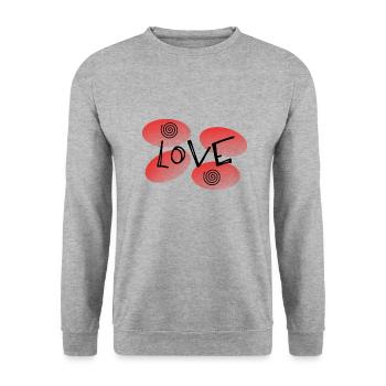 SAINT VALENTINE. bachelorette party. I LOVE YOU. I LOVE YOU. LOVE - Unisex Sweatshirt - salt & pepper - Front - Alina (178cm) & Michal (187cm)