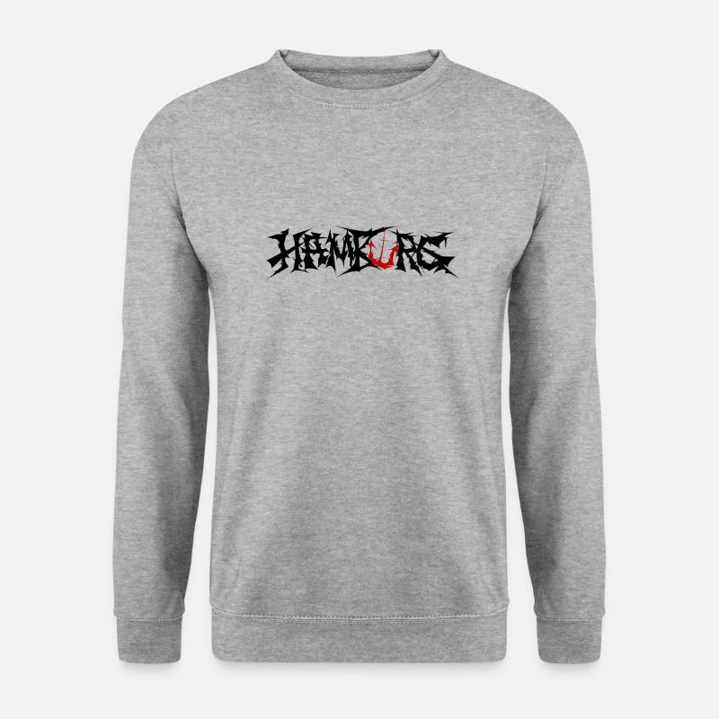 Hansestadt Hamburg schwarz - Unisex Pullover - Weißgrau meliert