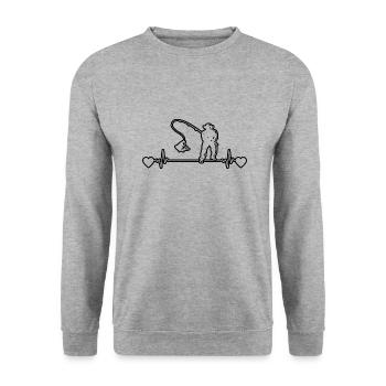 Hameçon Pêche Pêche Pêche Pêche Pêcheur - Sweat-shirt Unisexe - gris chiné - Devant - Alina (178cm) & Michal (187cm)