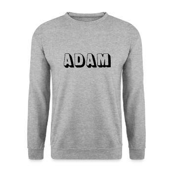 Nom - Adam - Sweat-shirt Unisexe - gris chiné - Devant - Alina (178cm) & Michal (187cm)