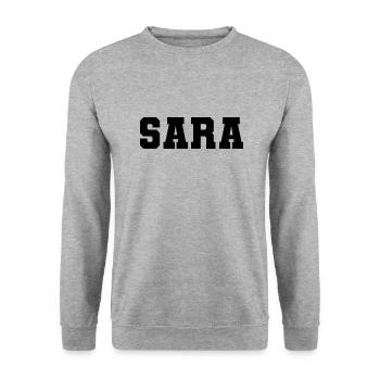 Name - Sara - Unisex Sweatshirt - salt & pepper - Front - Alina (178cm) & Michal (187cm)