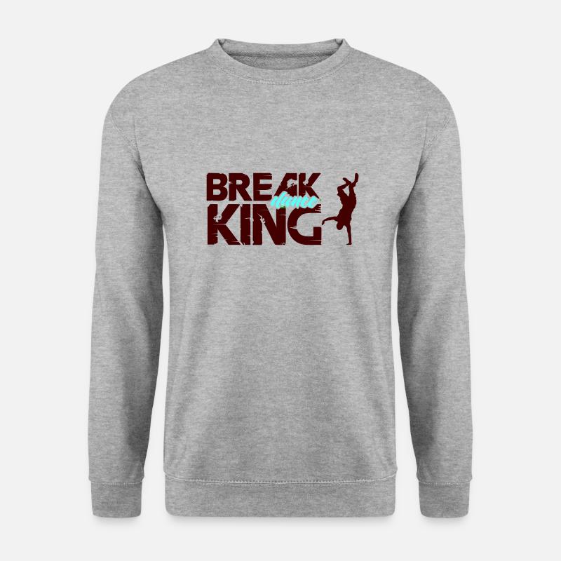 break dance king - Unisex Pullover - Weißgrau meliert
