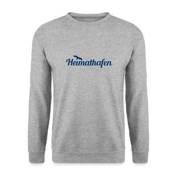 Heimathafen - Küste - Nordsee - Ostsee - Strand - Unisex Pullover - Weißgrau meliert - Vorne - Alina (178cm) & Michal (187cm)