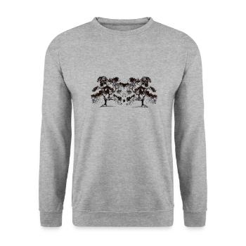 Baum Bäume Botanik Flora Wald Natur - Unisex Pullover - Weißgrau meliert - Vorne - Alina (178cm) & Michal (187cm)